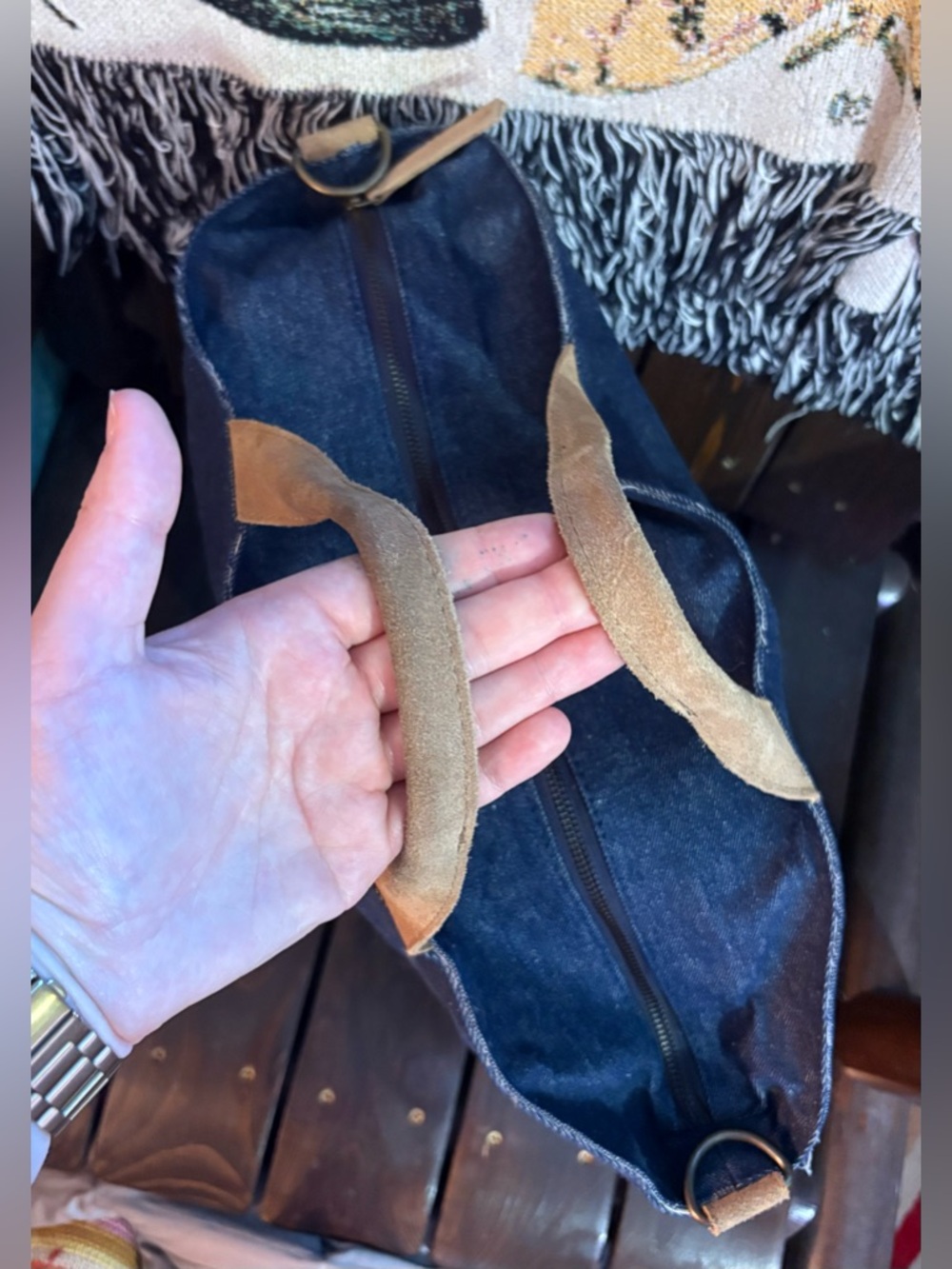 Parker Thatch Denim Bucket Bag w/ D Rings- see description - Picture 7 of 16